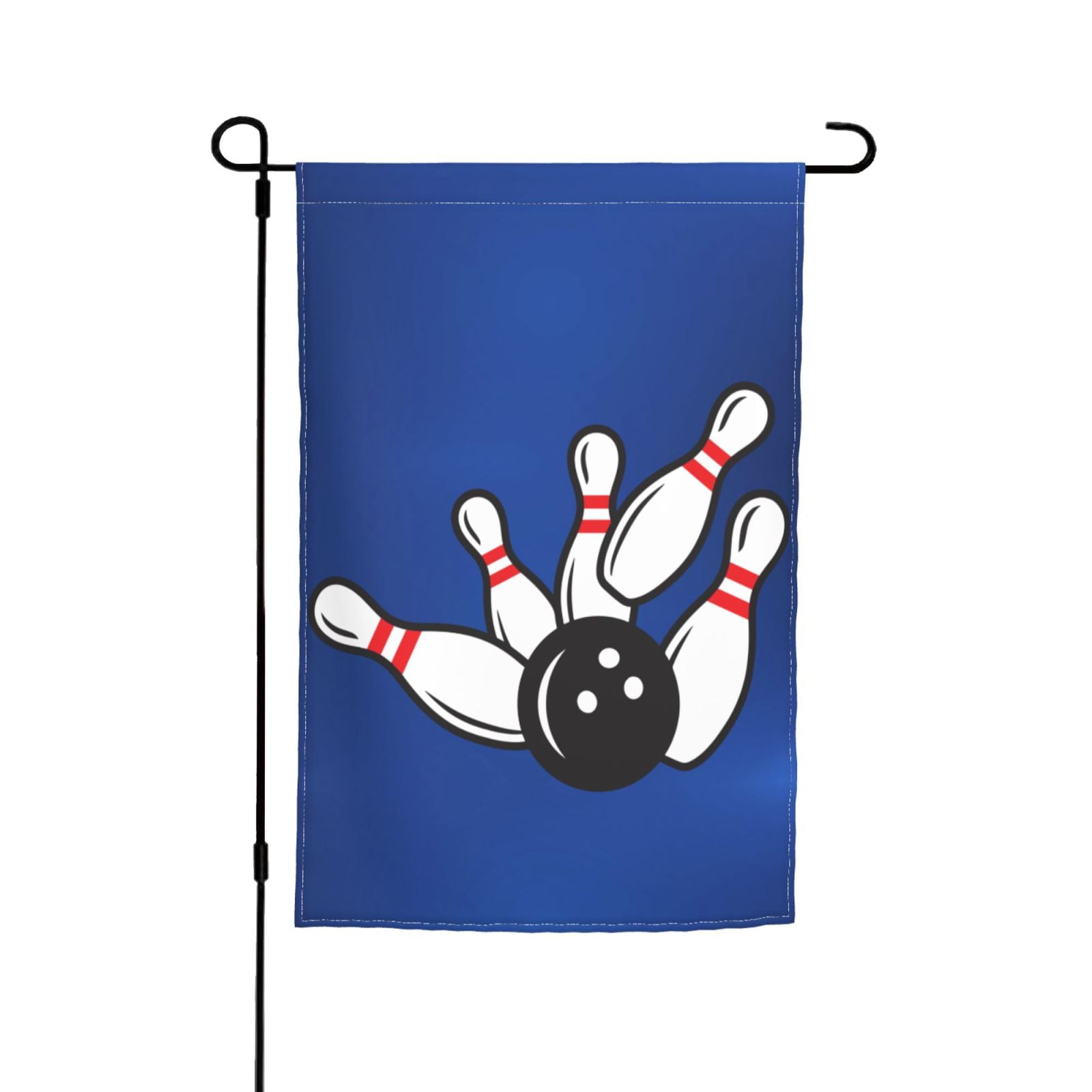 Bowling Pins And Ball Garden Flag 12x18 Inch, Double Sided Outside Sign