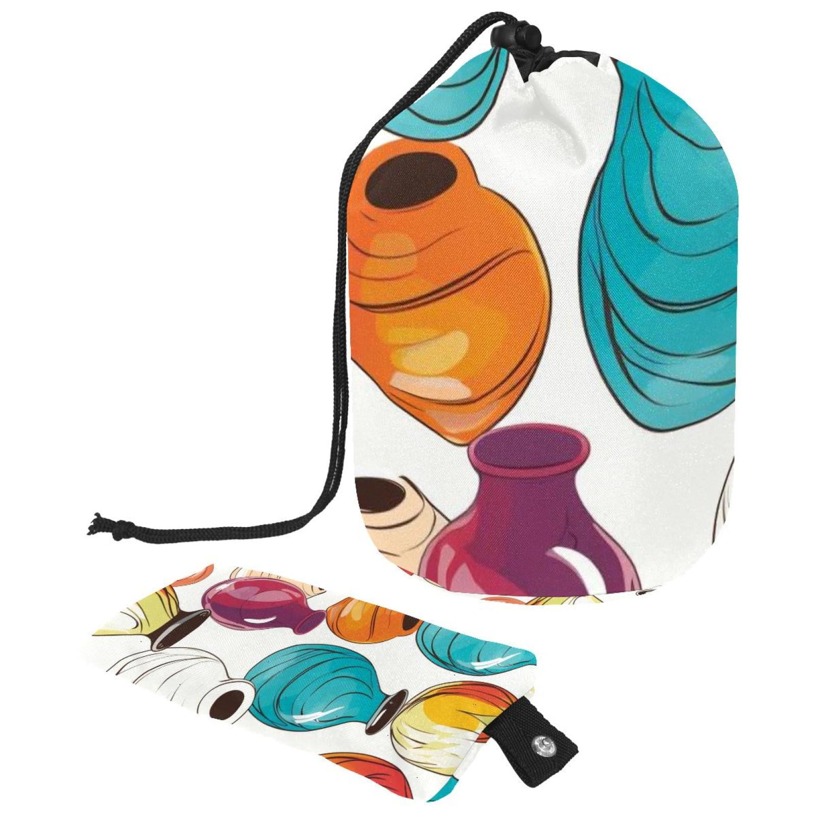 Bowling Portable Drawstring Foldable Travel Wash Bag with Mesh, Laundry