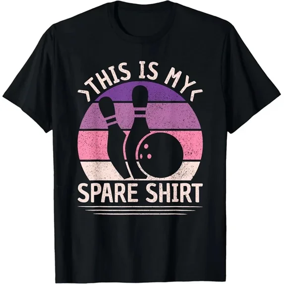 Bowling Retro Women Girls Funny Bowling This Is My Spare T-Shirt Unisex S-5XL Hot Trending Shirt, Vintage Birthday Gift