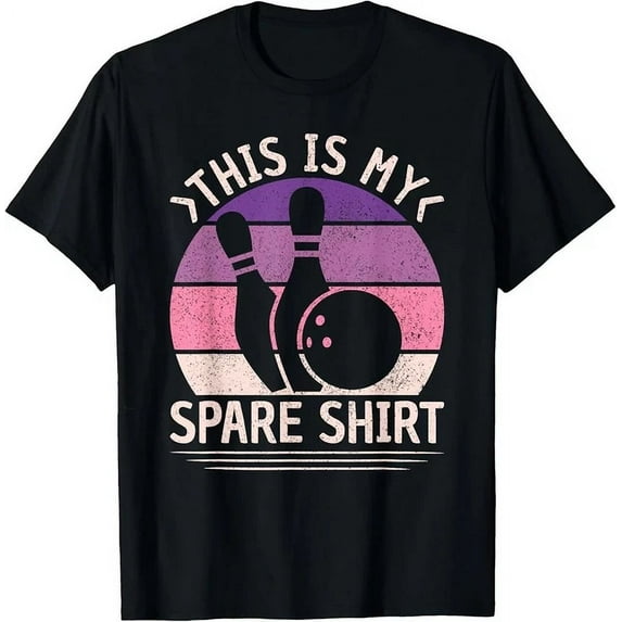 Bowling Retro Women Girls Funny Bowling This Is My Spare T-Shirt Unisex S-5XL Hot Trending Shirt, Vintage Birthday Gift