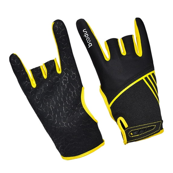 Bowling Right Left Hand Grip Protection Gear Gloves Available for Bowling , Palm Use Microfiber, Non-Slip Silic - Yellow,