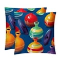 thumbnail image 1 of Bowling Set of 2 Velvet Throw Pillow Covers Inserts for Bed Pillow, Decorative Pillows - 16x16 18x18 20x20 Inches with Unique Patterns for Various Occasions, 1 of 6