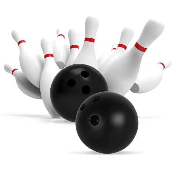 Bowling Set, Small Bowling Set, Includes 10 Pins and 2 Balls, Indoor Outdoor Mini Bowling Set, 6.3 x 3.2 in