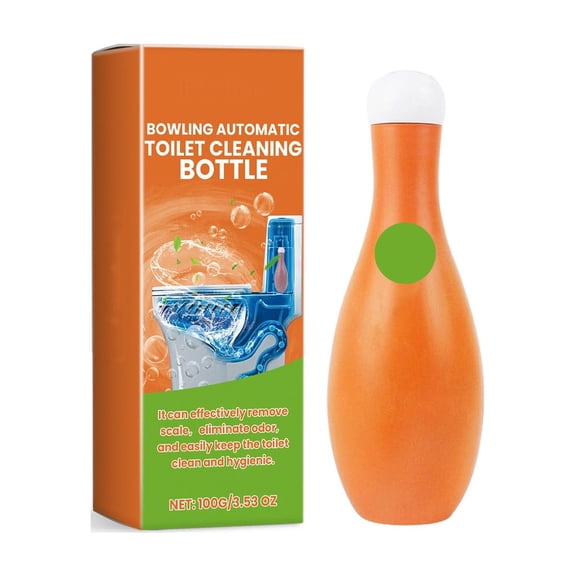 Bowling Shape Automatic Toilet Cleaner Bottle, Long-Lasting Deodorizing Stain Remover for Scale & Tough Grime, Universal for All Toilet Types, 3.53 oz