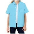 thumbnail image 1 of Bowling Shirts Big And Tall Boys Casual Button Down Shirts Wrinkle Free 4-Way Stretch Dress Shirs Short Sleeve Plaid Summer Shirts for Boy, 1 of 3