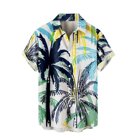 Bowling Shirts for Men 1950s Retro Rockabilly Style Button Down Shirts Short Sleeve Summer Hawaiian Music Casual Beach Tops