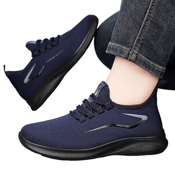 Bowling Shoes Men Orthopedic Shoes with Arch Support Slip On Wide Width Sneakers Non-Slip Sole Lightweight Athletic Sneakers with Breathable Mesh Outdoor Sneaker Walking and All-Day Comfort, 42
