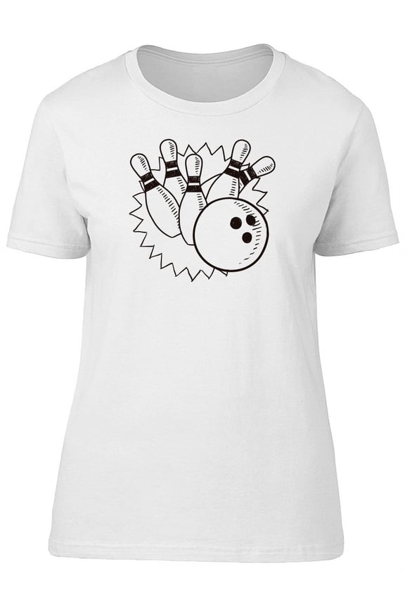 Bowling Sketch T-Shirt Women -Image by Shutterstock, Female Large