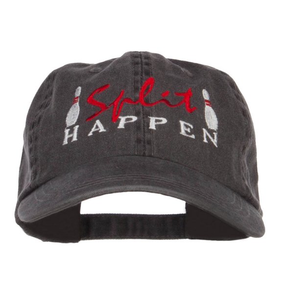 Bowling Split Happen Embroidered Washed Cap - Black OSFM