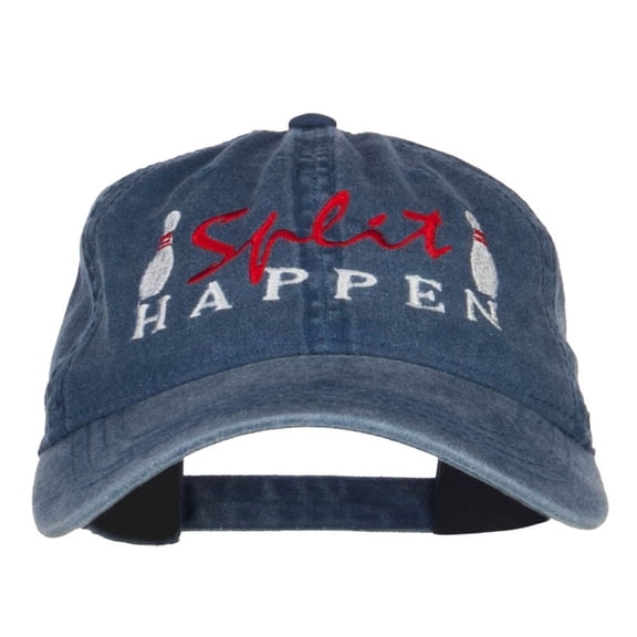 Bowling Split Happen Embroidered Washed Cap - Navy OSFM