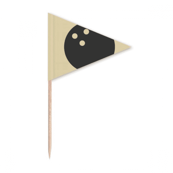 Bowling Sport Simple Geometry Pattern Toothpick Triangle Cupcake Toppers Flag