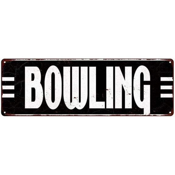 Bowling Sports Diner Vintage Looking Metal Sign 6x18 106180069018