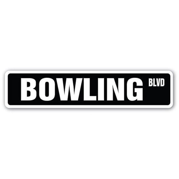 Bowling Street [3 Pack] of Vinyl Decal Stickers | Indoor/Outdoor | Funny decoration for Laptop, Car, Garage , Bedroom, Offices | SignMission