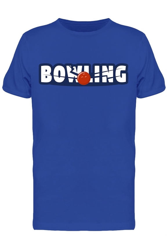 Bowling Strike Logo Lettering T-Shirt Men -Image by Shutterstock, Male Medium
