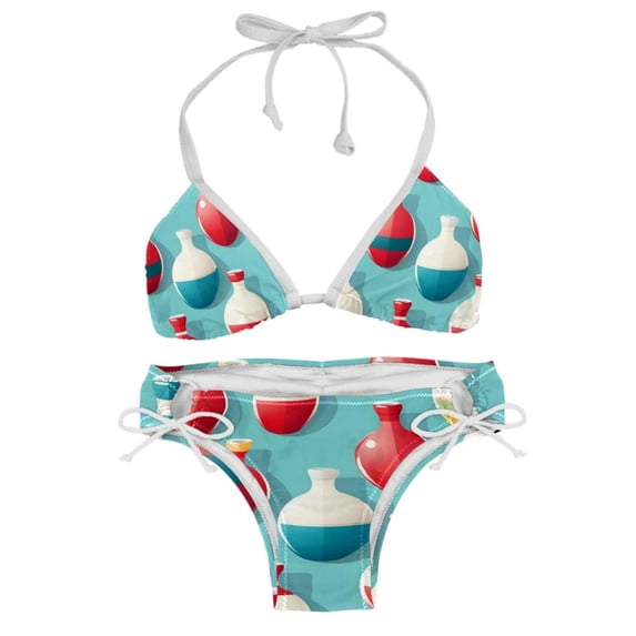 Bowling Stylish Bikini Set with Detachable Sponge & Adjustable Strap 2-Pack - Beach Ready!