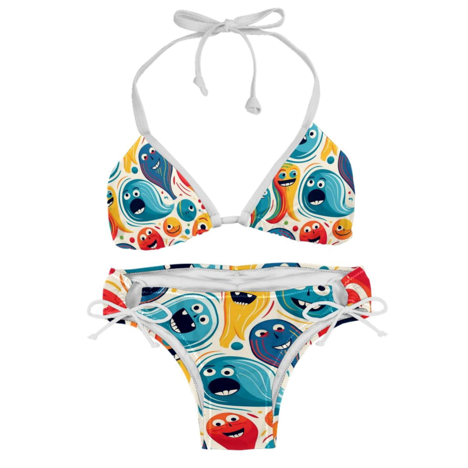 Bowling Swim Suit Bikini Set with Detachable Sponge & Adjustable Strap