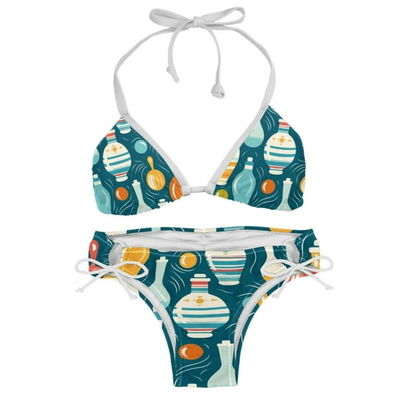 Bowling Swim Wear Detachable Sponge Adjustable Strap Bikini Set Two-Pack for Multiple Scenes
