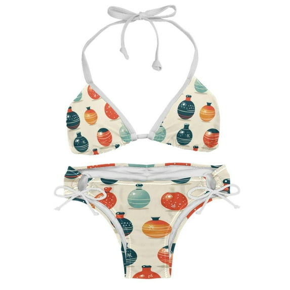 Bowling Swimming Suit Bikini Set Bikinis, Detachable Sponge, Adjustable Strap, Two-Pack, Beach Pool Party Vacation Wear