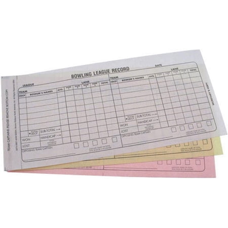 Bowling Team Score Book- Carbonless 3 Part Recap Sheets