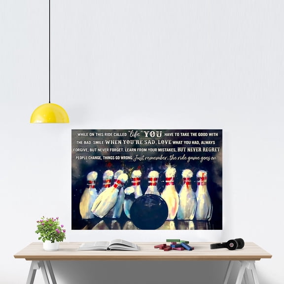 Bowling The Ride Game Poster Bowling poster gift for bowling lover 11 x 17 Inch Poster