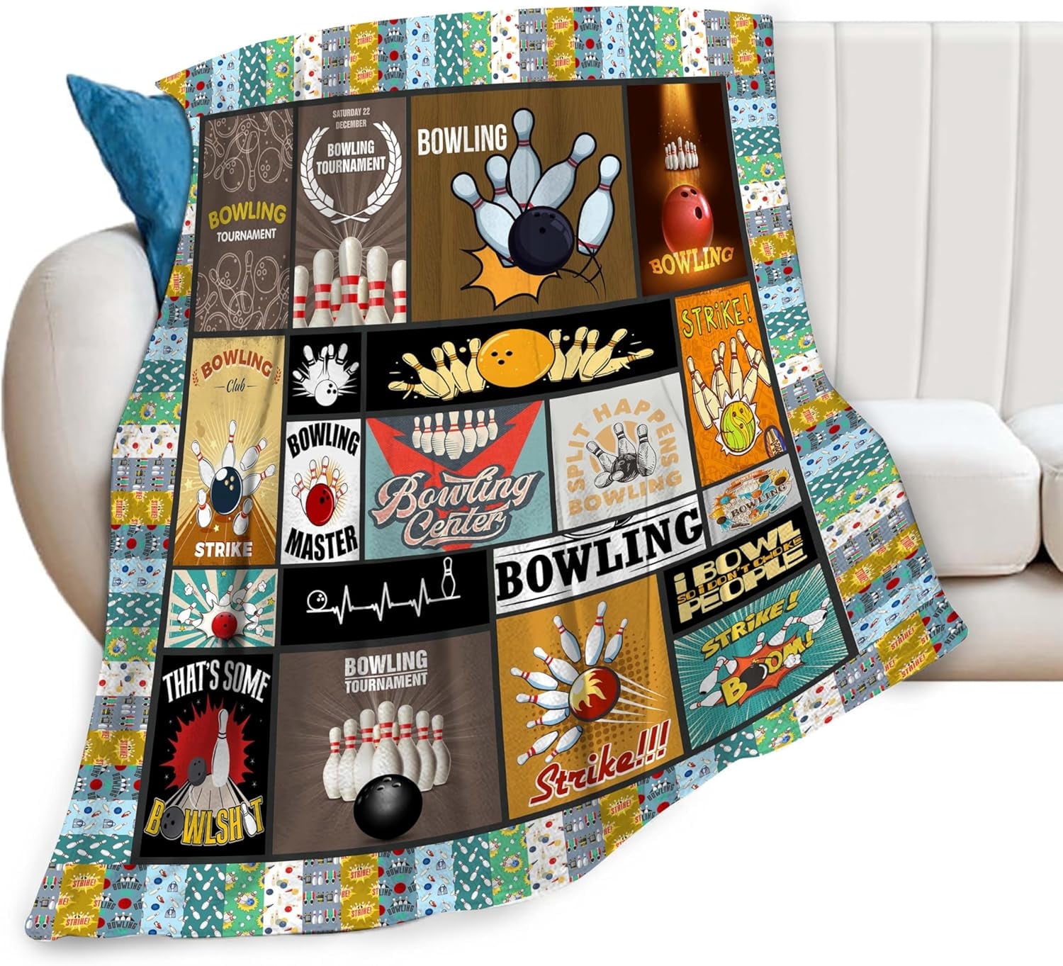 Bowling Print Pattern Blanket