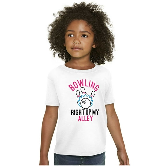 Bowling Up My Alley Funny Novelty Girls Kids T Shirt Tees Teen Brisco Brands S