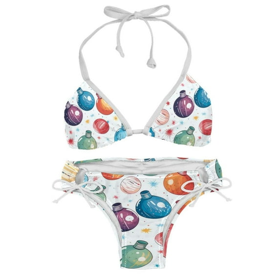 Bowling Women's Swimwear Bikini Set with Detachable Sponge and Adjustable Strap - Two-Pack, Beach Vacation-ready