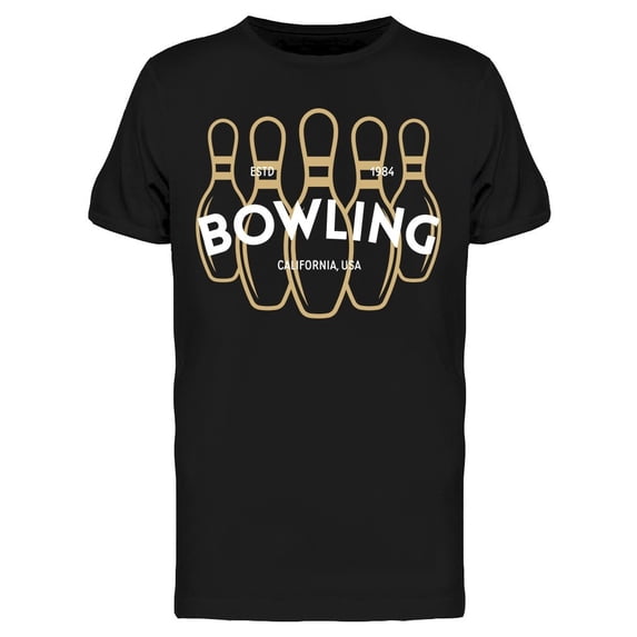 Bowling Golden Pins Design Tee Men's -Image by Shutterstock