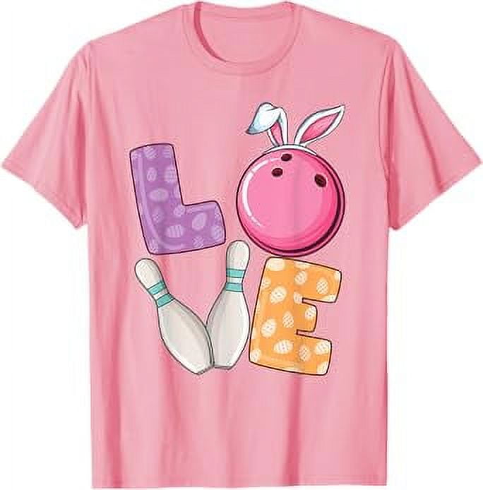 Bowling ball & pins Bunny ears Egg Hunting Easter Bowling TShirt