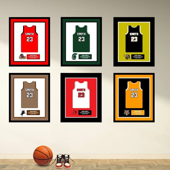 Bowling college Senior Award Night Gift Idea - Jersey Print Frame Basketball