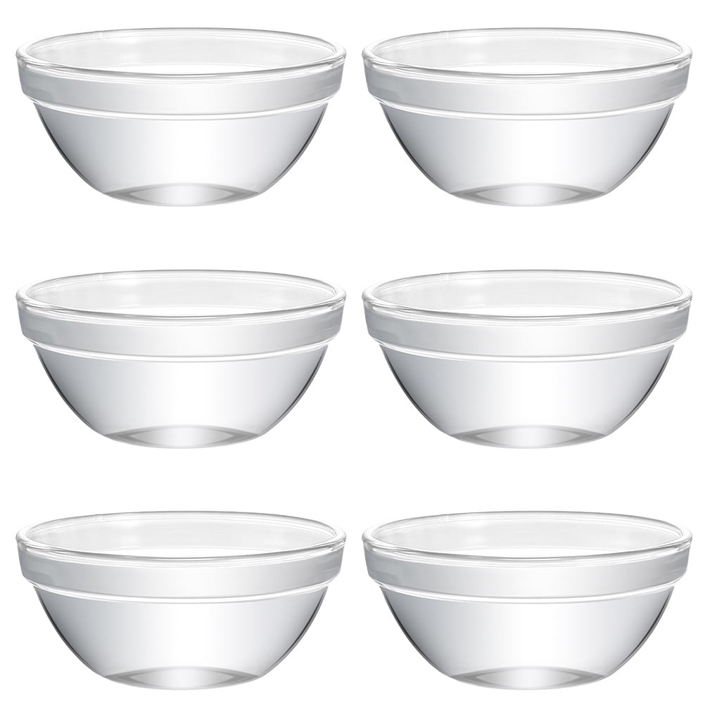 Lawei Set of 9 Glass Mixing Bowls - Glass Nesting Bowls Glass Prep Bowls  Clear Glass Salad Bowls for Kitchen Prep Salad, Cereal, Ice Cream, Pasta