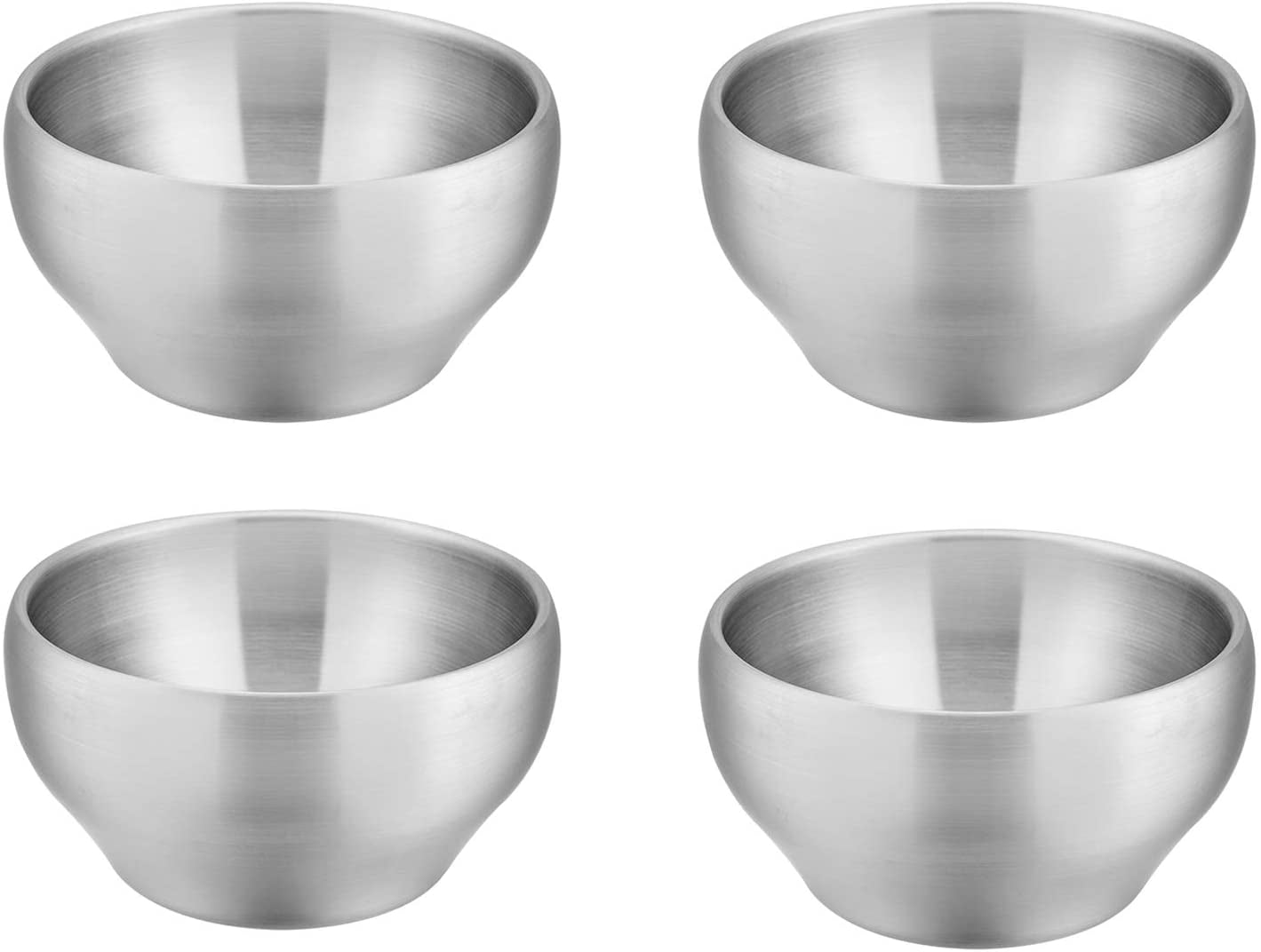 Bowls for Kids Toddlers, 12 Ounce Double-deck 18/10 Stainless Steel Bowls for Baby Children, Healthy & Matte Finish, Insulated & Shatterproof - Set of 4