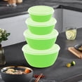thumbnail image 1 of Bowls with Lids Set, Plastic Mixing Bowls for Kitchen Preparing,Serving and Storing,Set of 4-Includes 4 Bowls and 4 Kids, Beat Nesting Bowls with Sealing Lids, 1 of 9