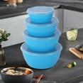 thumbnail image 1 of Bowls with Lids Set, Plastic Mixing Bowls for Kitchen Preparing,Serving and Storing,Set of 4-Includes 4 Bowls and 4 Kids, Beat Nesting Bowls with Sealing Lids, 1 of 8
