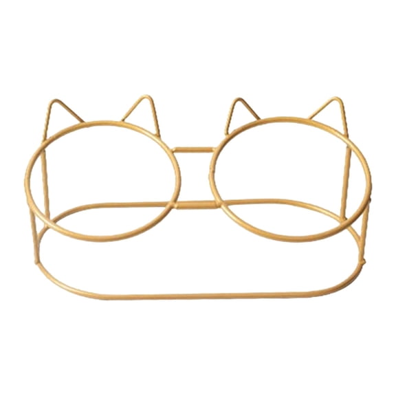 Bowls Raised Stand Tilted Cat Iron Elevated