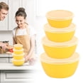 thumbnail image 1 of Bowls with Lids Set,Small Classic Plastic Prep Bowls with Lids,Set of 4 Nesting Plastic Salad Bowls,Microwave and Dishwasher Safe(Yellow), 1 of 9
