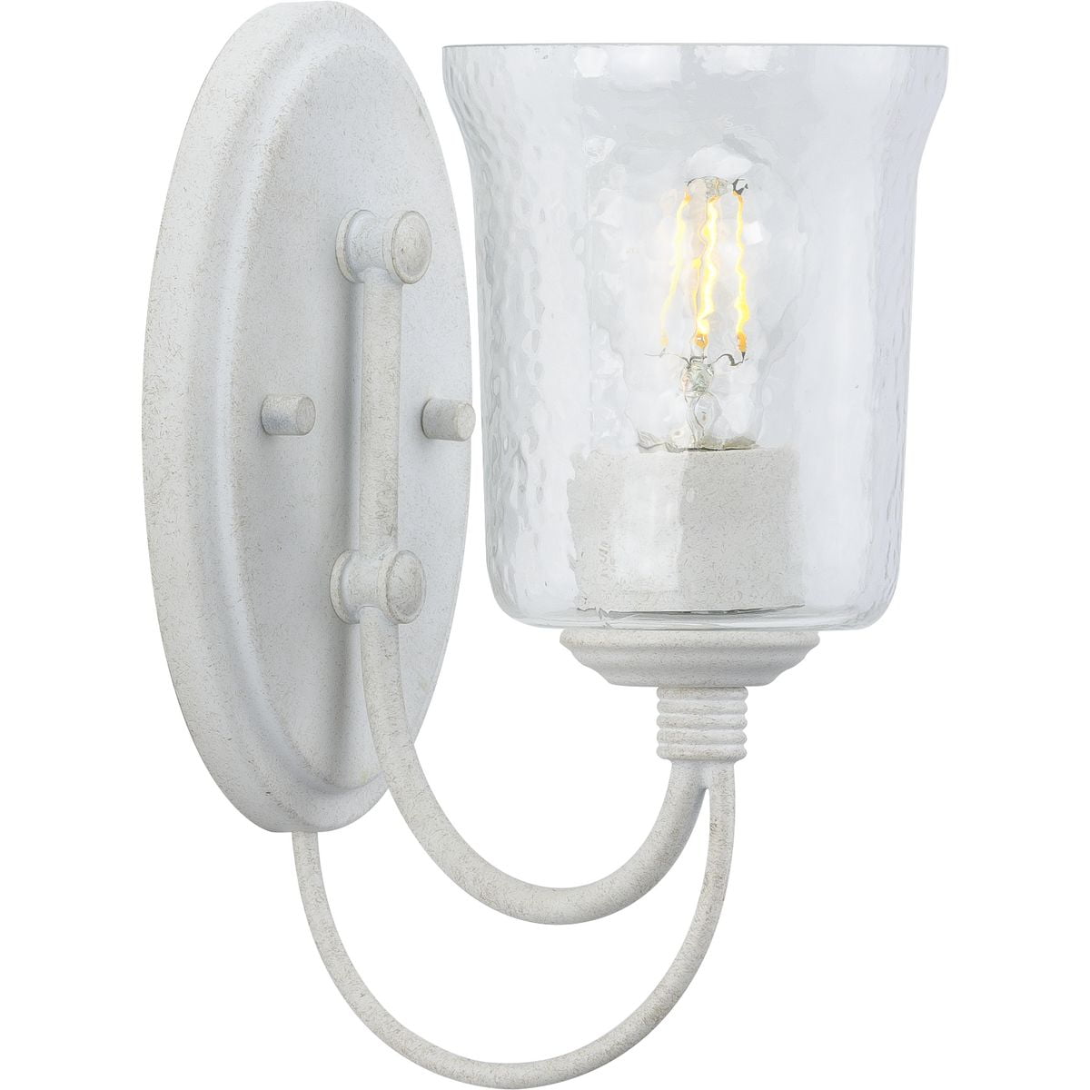 Cottage White 5" Coastal Bath Vanity Light with Clear Chiseled Glass
