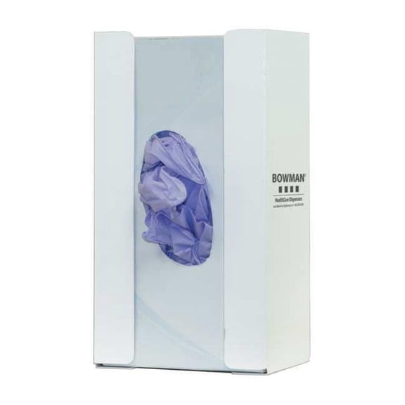 Glove Dispenser, Steel, Holds (1) Box ,White ,10 in H x 5-5/8 in W x 3-7/8 in D