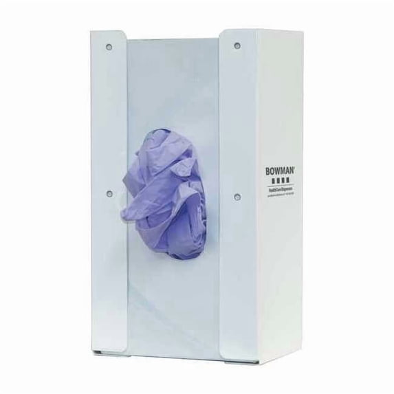 Glove Dispenser, Steel, Holds (1) Box ,White ,10 in H x 5-5/8 in W x 3-7/8 in D