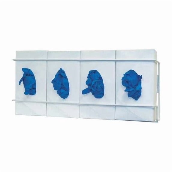 Glove Dispenser, Steel Wire, Holds (4) Boxes ,White ,8-1/8 in H x 21-5/8 in W x 3-3/4 in D