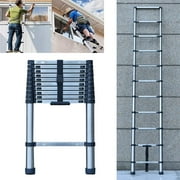 Bowoshen 10.5Ft / 3.2M سلالم من الفولاذ المقاوم للصدأ قابلة للتمديد تلسكوبي قابلة للطي تمديد محمولة 11 خطوة سلم تمديد Loft DIY متعدد الأغراض ، BS1