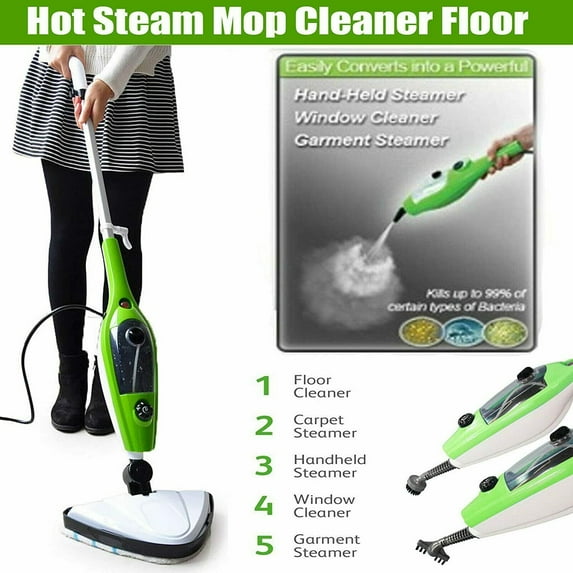 Bowoshen 10 IN 1 Hot Steam Mop,Floor Steamer,Hard Wood Floor Cleaner,Tile Cleaner 1300W for Carpet