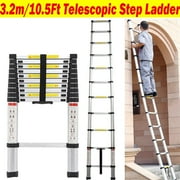 Bowoshen 12.5Ft Telescoping Ladder Aluminum Extension Multi Purpose Steps Non-Slip 330 lbs