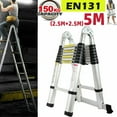 thumbnail image 1 of Bowoshen 16.5Ft Aluminum Telescoping Ladder, Non-Slip Ladder Lightweight Multi-Use Retractable Foldable Extension Step Loft /Attic Ladder, 330lbs Load Capacity, 1 of 8