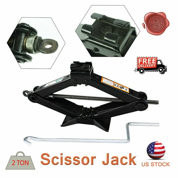 Bowoshen 2 Ton Scissor Jack, Auto Tire Repair Rustproof Tools Kit Lift for Small and Medium Sized Cars/Vehicles