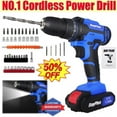 thumbnail image 1 of Bowoshen 21V Electric Cordless Drill, Fast Charger Lithium-Ion Battery Set,3/8 inches Keyless Chuck for Car Tyre Repair & Home DIY, 1 of 12