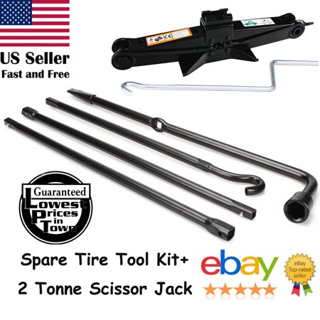 Bowoshen Auto 2004-2014 Compatible with Ford F150 Car Spare Tire Tool Replacement Set Kit & 2Tonne Scissor Jack with Case CL3Z 17080-B BL3Z 17080-F AL3Z 17080-C 9L3Z 17080E