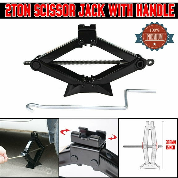 Bowoshen Car Scissor Jack 2 Ton(4410 lb Capacity) Emergency Wind up Lift Car Truck Repair Tool Tire Replace, Lifting: 2T. Net Weight 2.1KG(4.6lb)