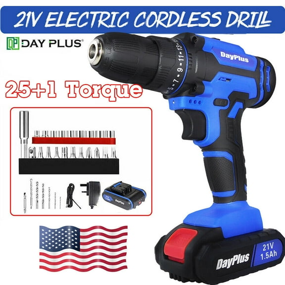 Bowoshen Cordless Drill Set Electric Screwdriver Driver Recharge Battery 29PC Accessories