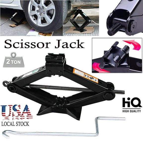 Bowoshen Jacks 2.0 Ton Scissor Jack (4409 lb) Capacity, Adjustable Height: from About 105mm to 385mm